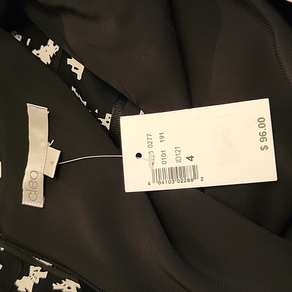 NWT Cleo 4 Dress Midi Houndstooth Patern Pockets Back Zipper Black and White - Picture 14 of 14